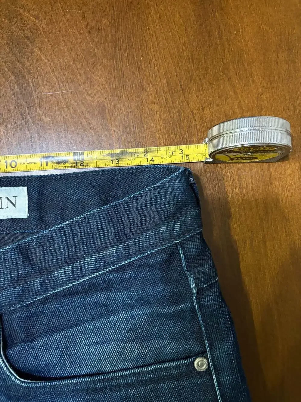 GUSTIN Mens Slim Fit Raw Jeans Size 32x32 California Sewn Dark Wash Selvedge